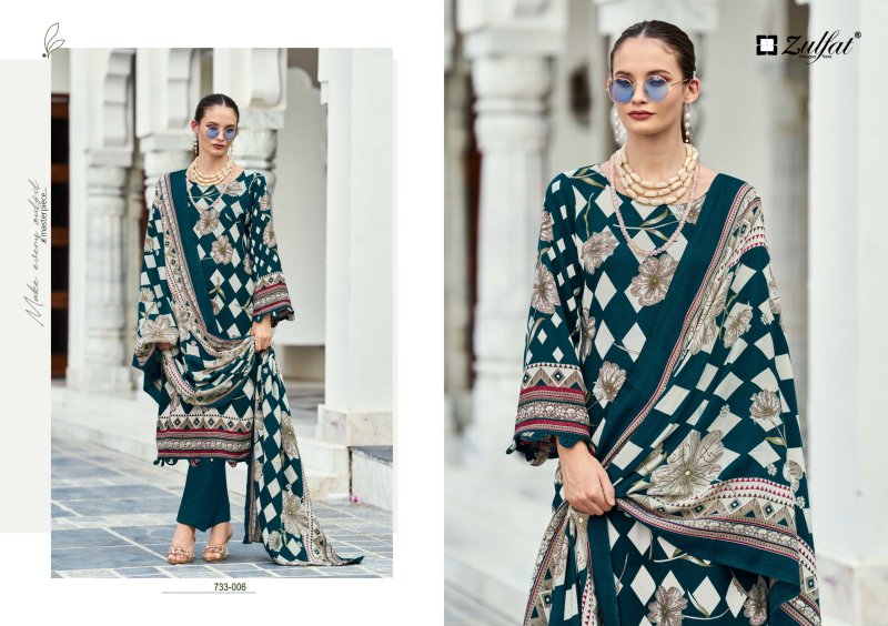 Kohinoor By Zulfat Woollen Pashmina Printed Dress Material 